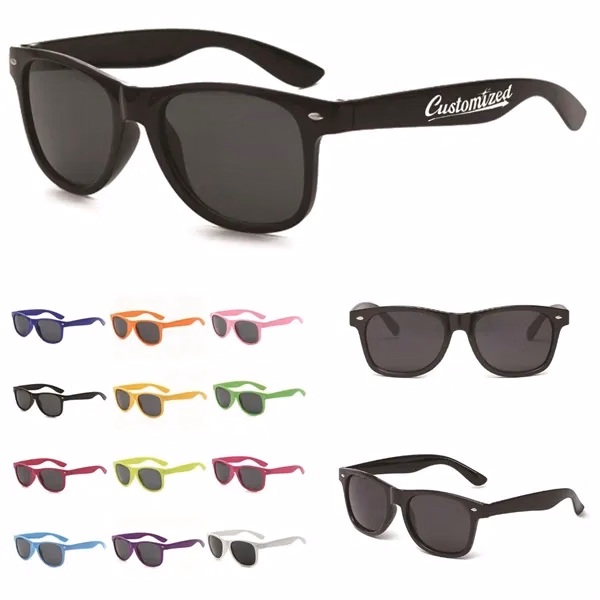 Custom UV400 Plastic Sunglasses with Full-Color Frames — Outdoor Event Promo