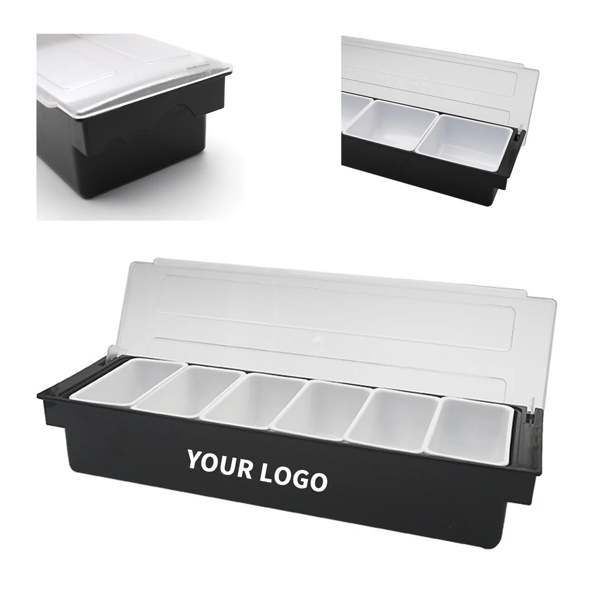 Six Compartment Salad Tray With Removable Inserts 19.6" 1