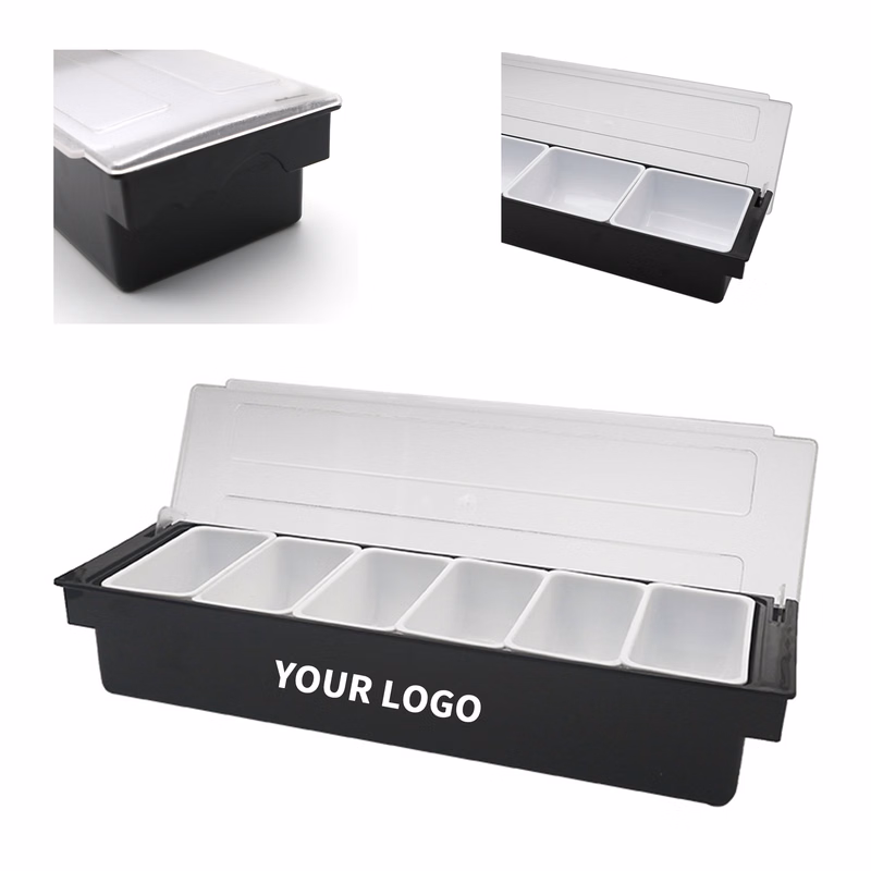 Six Compartment Salad Tray With Removable Inserts 19.6"