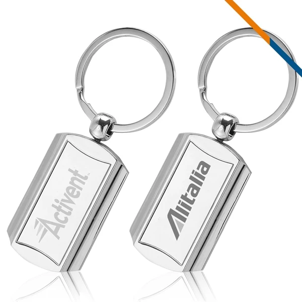 Custom Polished Chrome Metal Keychain 3.15x1 — Smooth-Edge Trade Show Giveaway 1