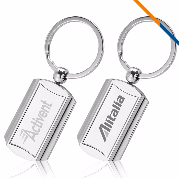 Custom Polished Chrome Metal Keychain 3.15x1 — Smooth-Edge Trade Show Giveaway