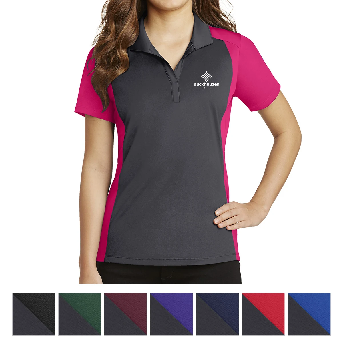 Sport-Tek® Ladies' Colorblock Micropiqué Sport-Wick® Polo 1