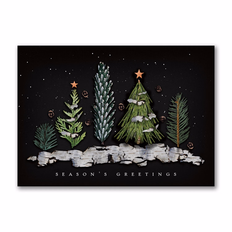 Real Greenery Treeline Card