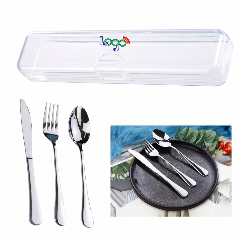 3 Piece Portable Travel Utensils Set With Case