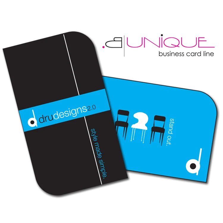 Extra-Thick UV-Coated (1S) Paper Business Card - B. Unique Shape (3.5x2) 1
