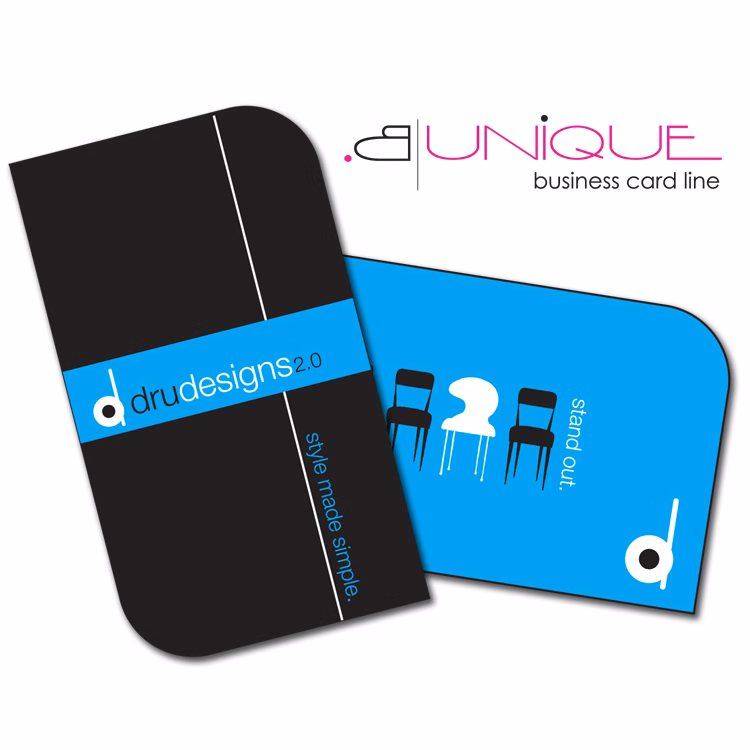 Extra-Thick UV-Coated (1S) Paper Business Card - B. Unique Shape (3.5x2)