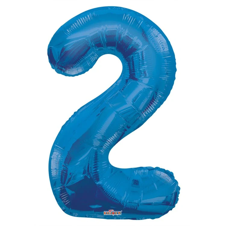 Mylar Number 2 Balloons - Blue 34" 1