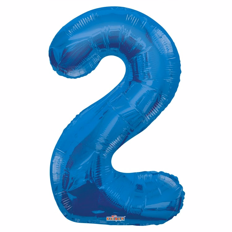 Mylar Number 2 Balloons - Blue 34"