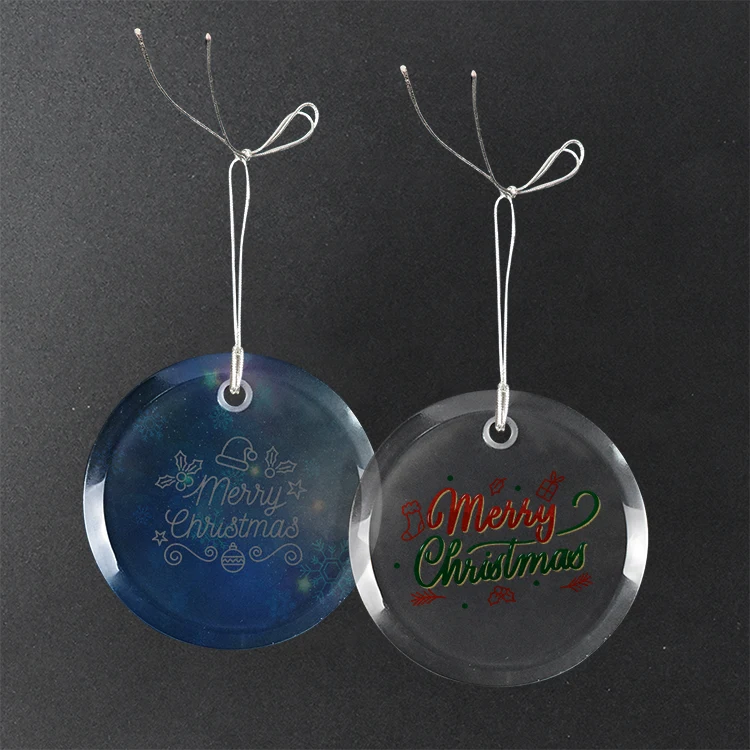 Gift Box 3" Round Clear Glass Ornament 1