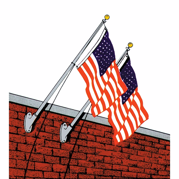 10' Outrigger Wall Mounted Flagpole Set with Bracket