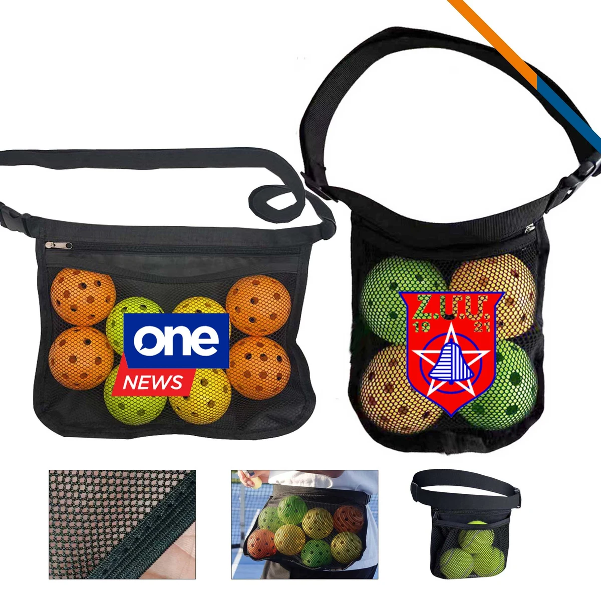 Runzi Mesh Adjustable Pickleball Waist Bag 1