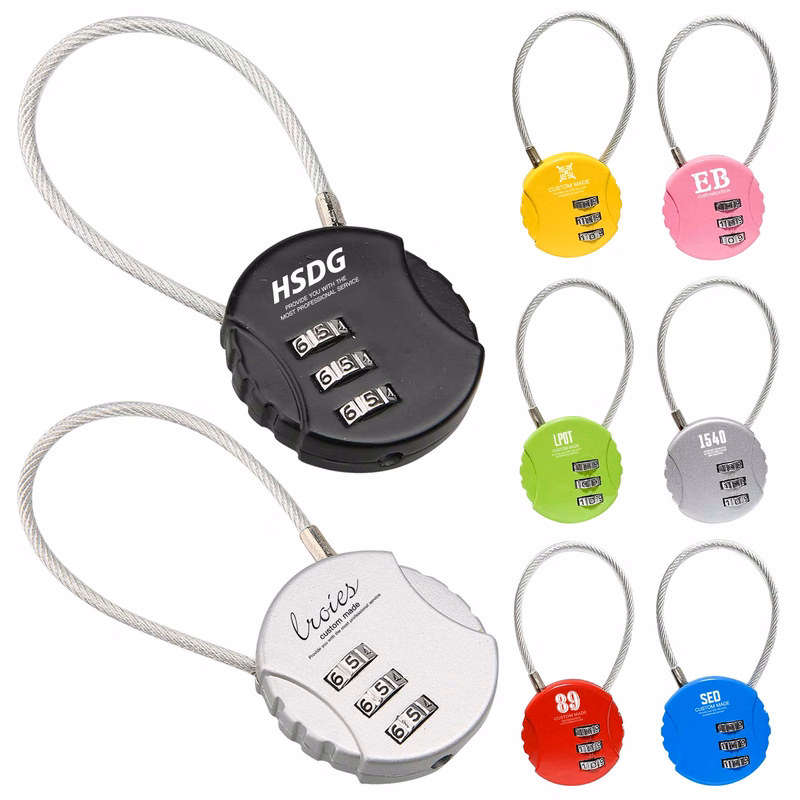Digit Resettable Padlock with Wire Rope