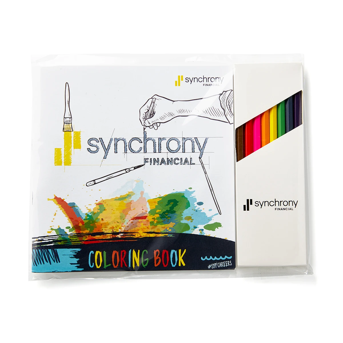 Custom Cover Deluxe 7" x 7" Adult Coloring Book & 8-Color Pencil Set 1
