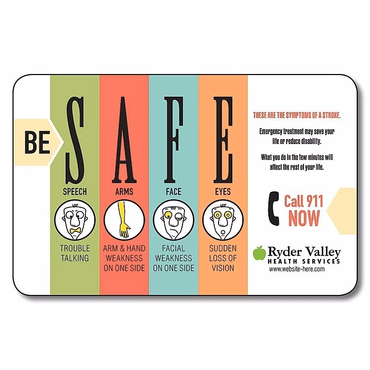 Custom Size / Shape - Laminated Plastic Card (8 Out) - 30 pt.