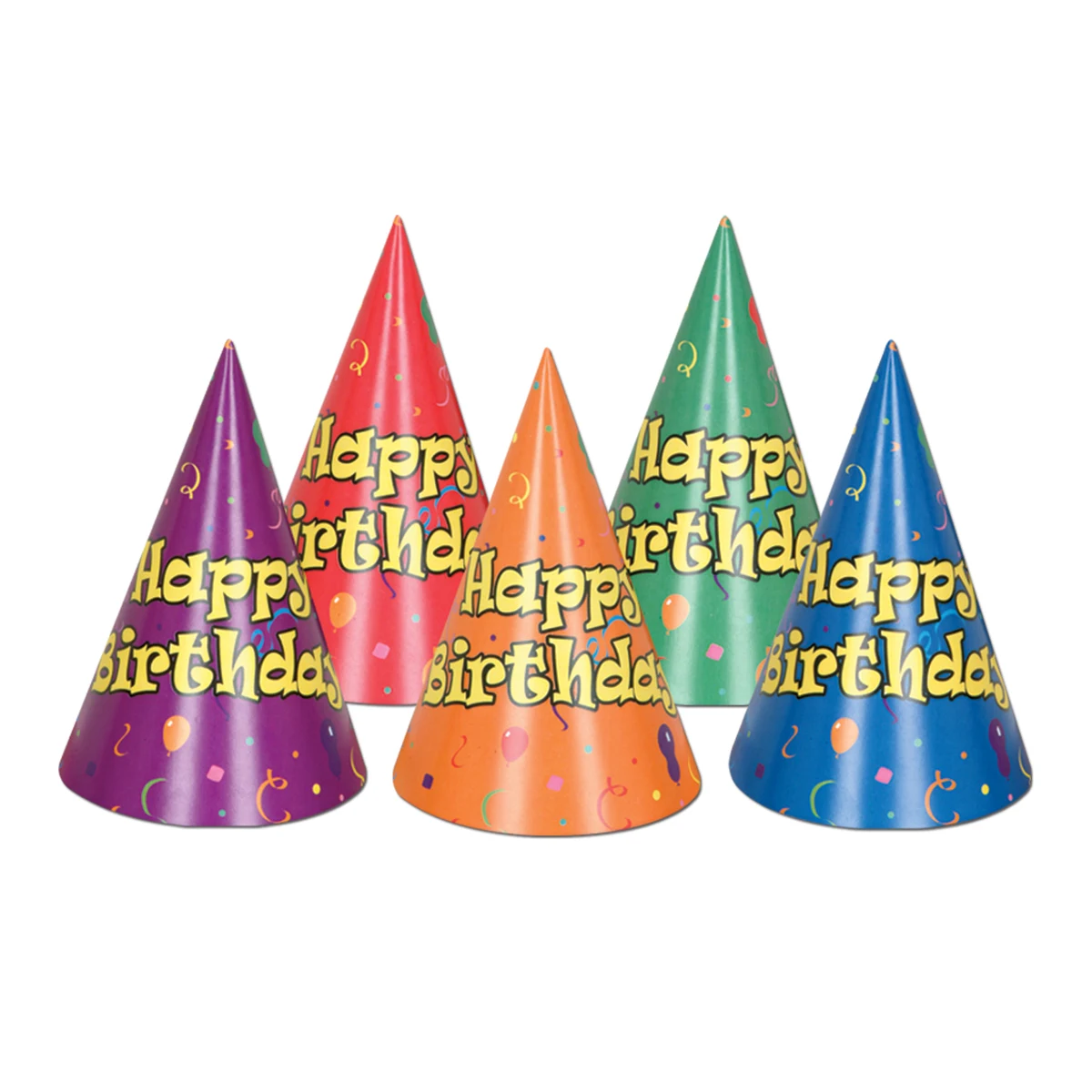 Balloon & Confetti Happy Birthday Hats 1