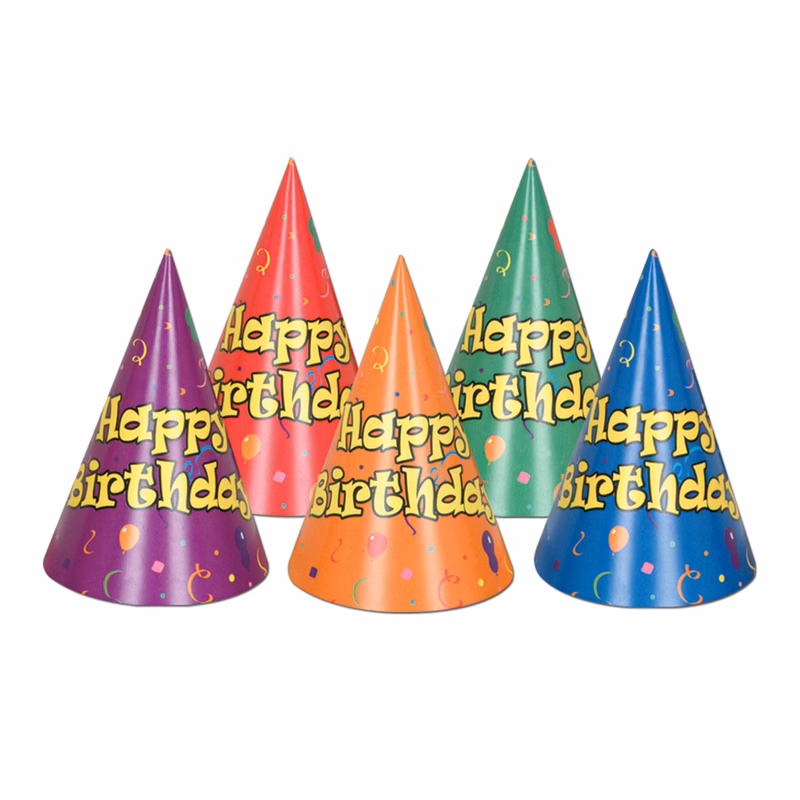 Balloon & Confetti Happy Birthday Hats