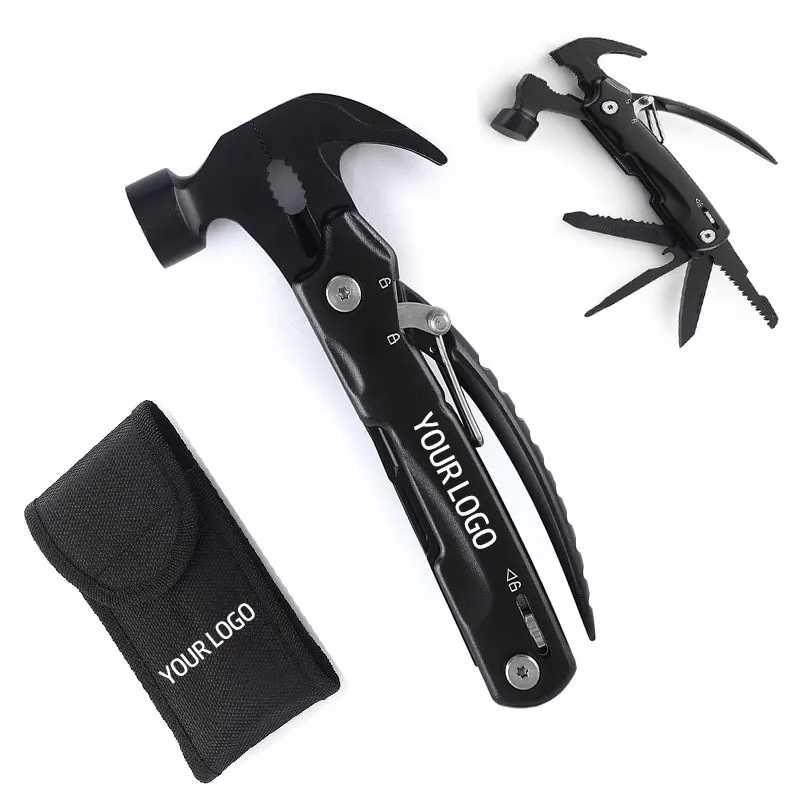 12 in 1 Multi-tool Claw Hammer w/ Pliers Safety Lock & Pouch