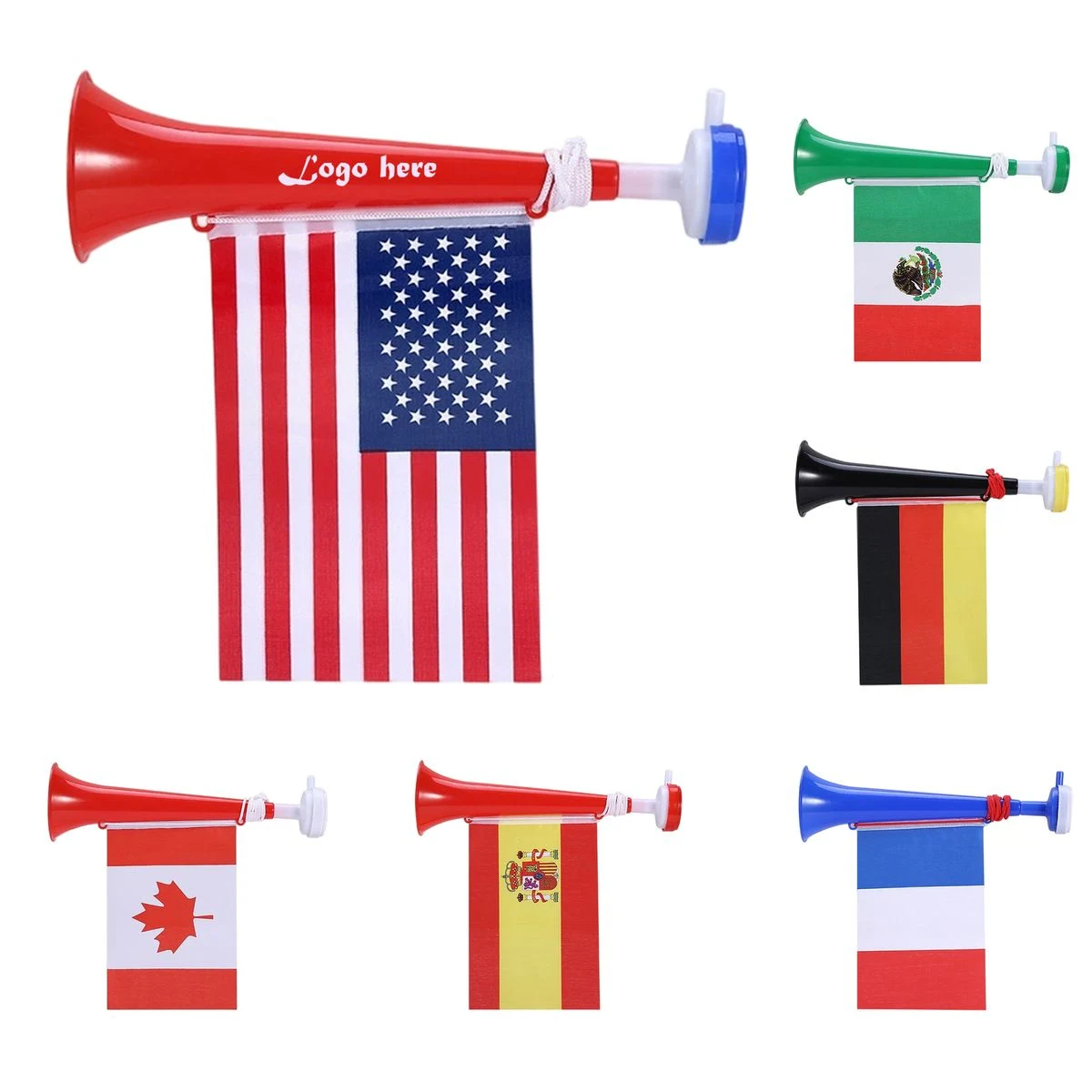 Plastic Cheer Horn With Flag 1