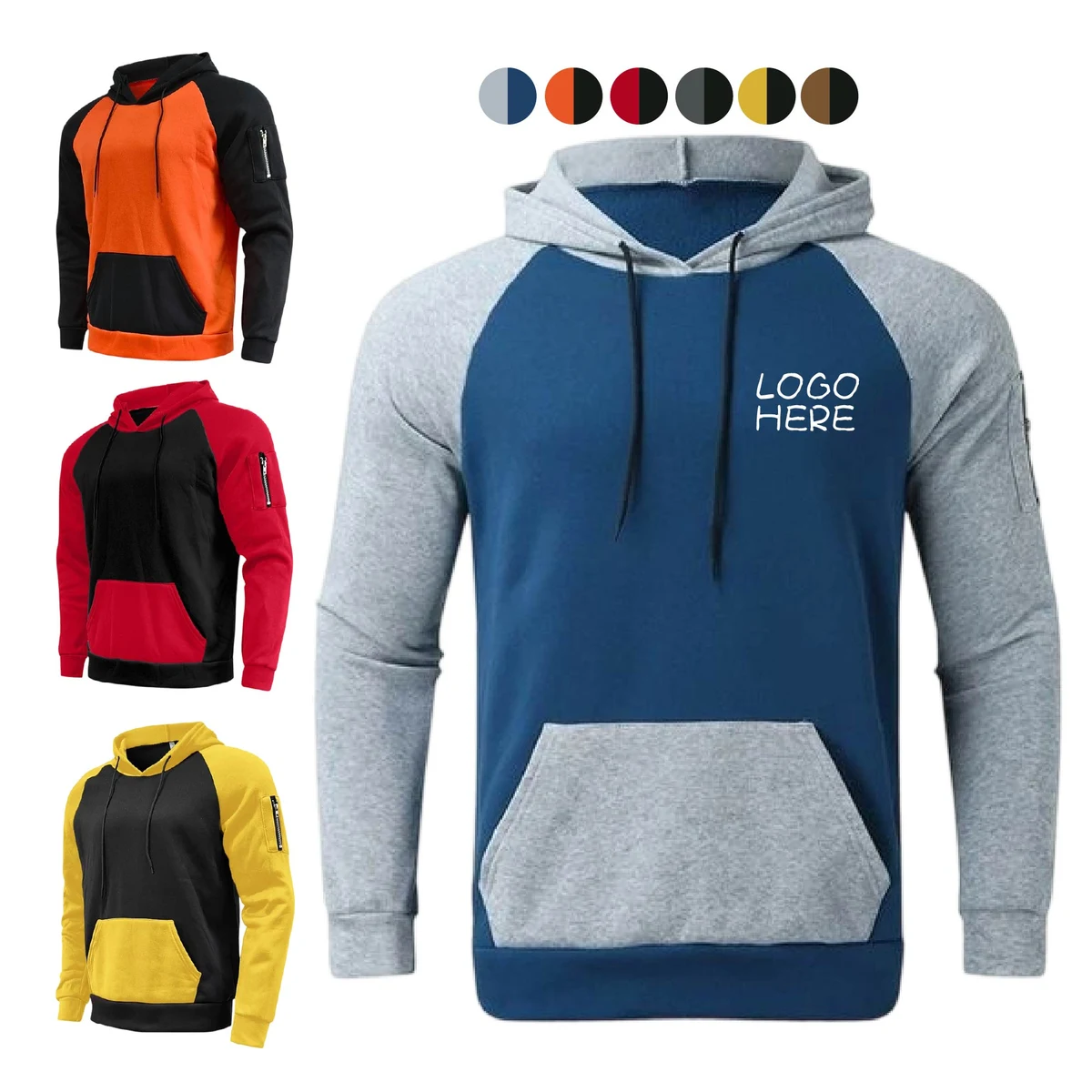 Men's Workout Hoodies Pullover, custom hoodie or sweatshirt with logo imprint 1