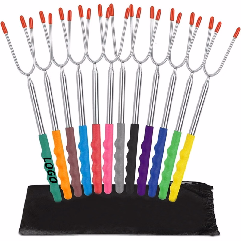 U-shaped telescopic barbecue fork