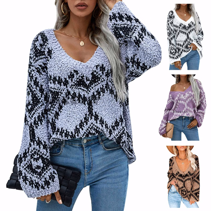 V-neck Long-sleeve Sweater