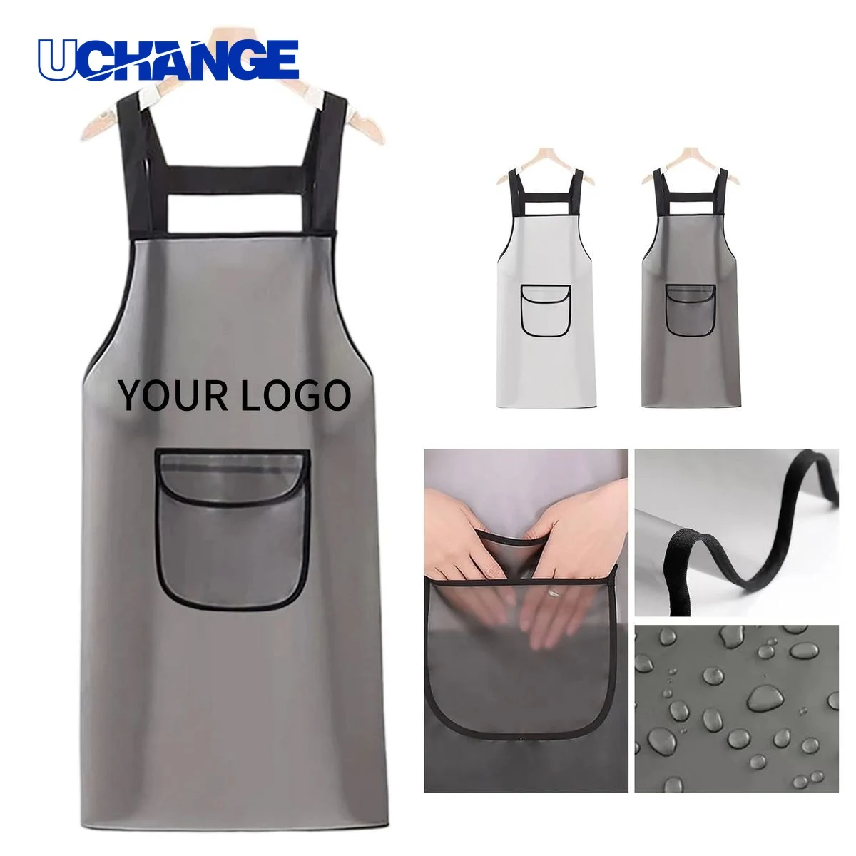 TPU Clear Apron with Adjustable Straps and Pockets for Work Use 1