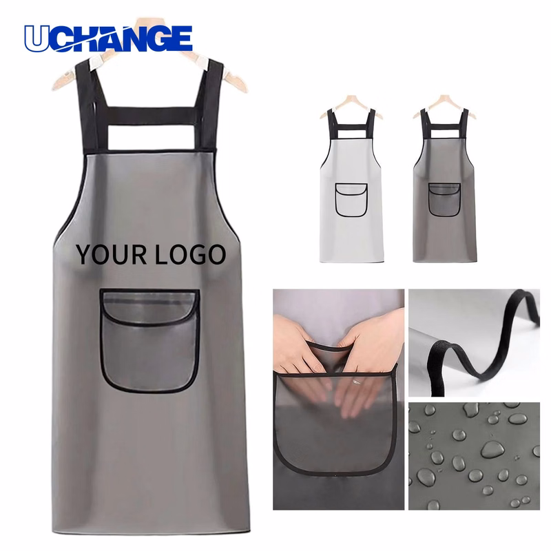 TPU Clear Apron with Adjustable Straps and Pockets for Work Use