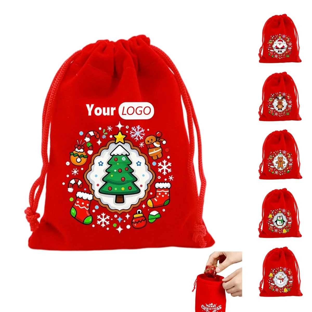 Christmas Drawstring Gift Bag 1