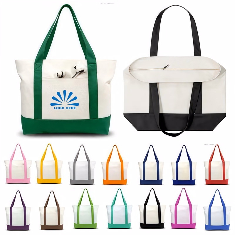 12oz Canvas Boat Tote Bag w/Pocket