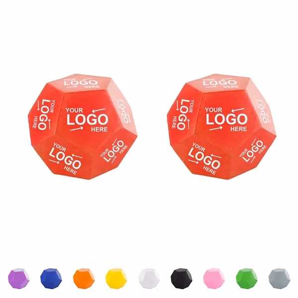 Custom Soft Polyurethane Dodecahedron Stress Ball — Office Wellness Corporate Giveaway