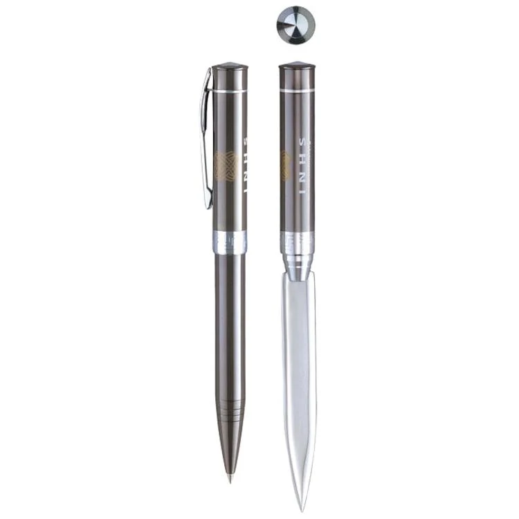 Gun Metal Ballpoint Twist Pen or Letter Opener 1
