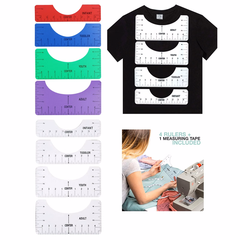 4 T shirt Ruler Guide Set