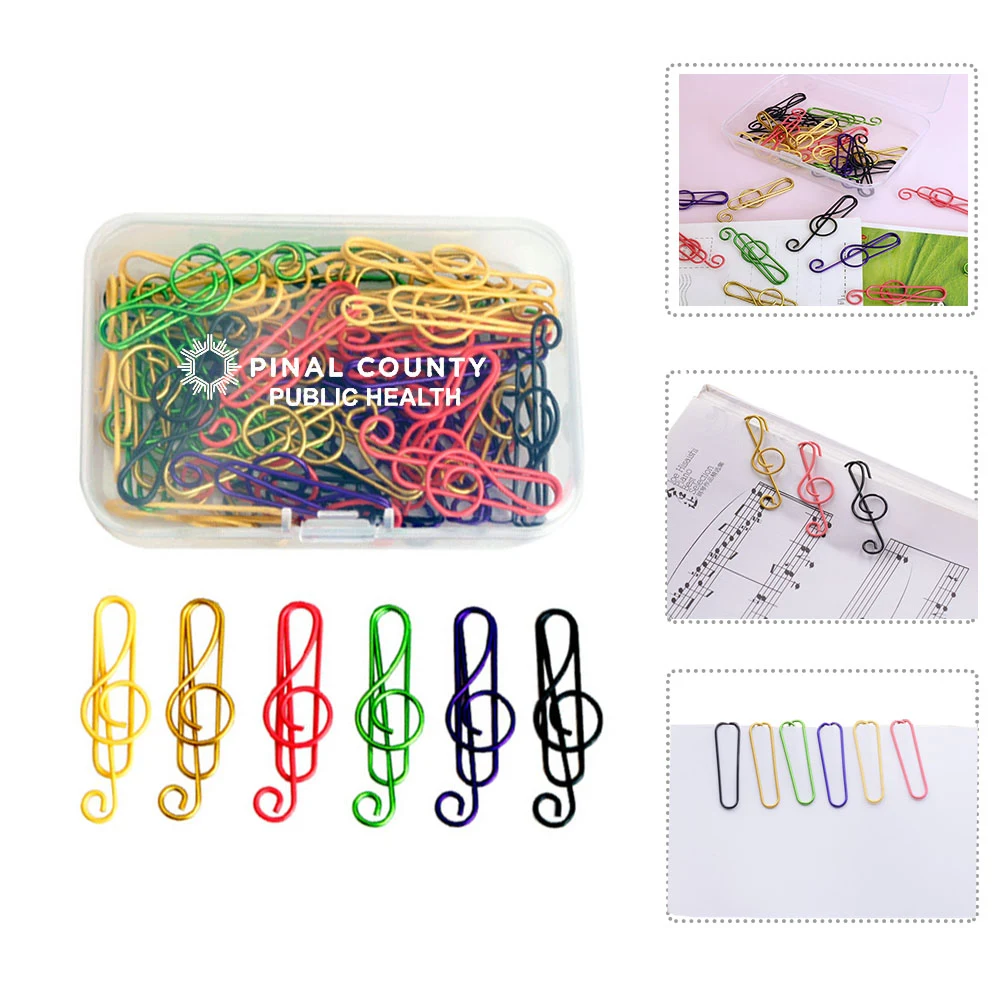Metal Treble Clef Paper Clips in Plastic Container 1