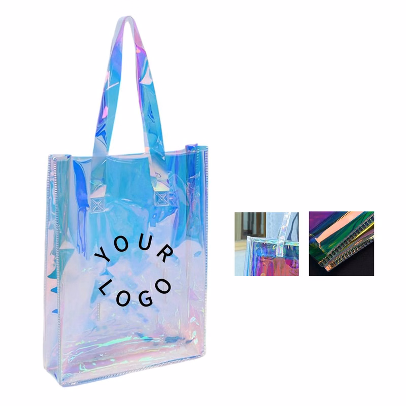 PVC Holographic Tote with Lightweight Transparent Structure