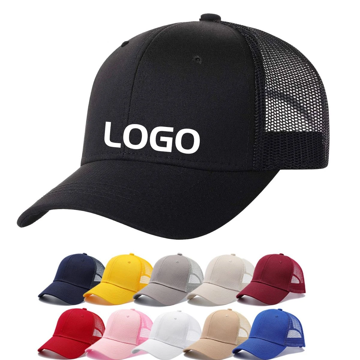 Six Panel Cotton Mesh Back Baseball Cap 1
