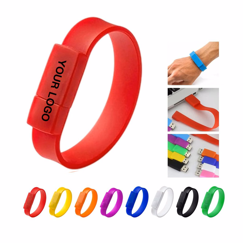 Silicone USB Flash Wristband with Capless Design