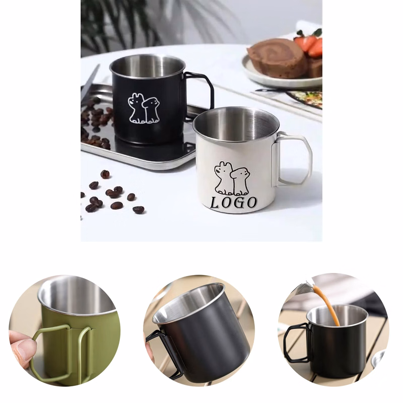 Stainless Steel Water Cup With Logo For Drinking, Coffee