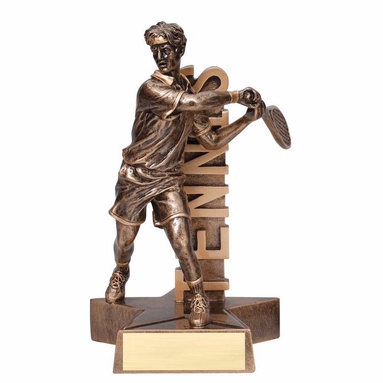8 1/2" Tall Tennis Male Billboard Resin Award