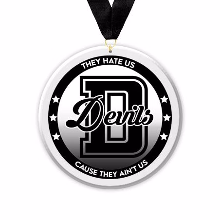 Acrylic Circle Medallions: Devils 3" Size, .25"