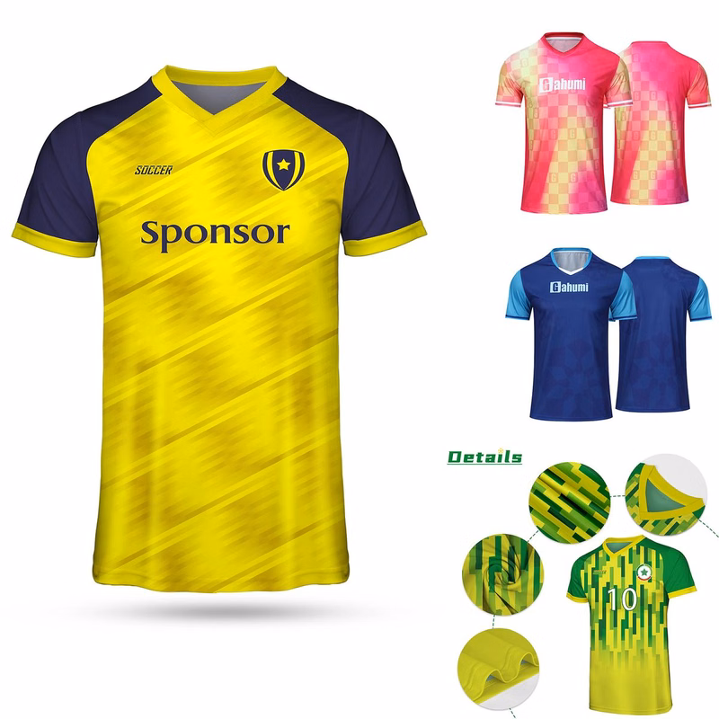 Customized Full-Color Sublimated Soccer Jersey with Rib Neck