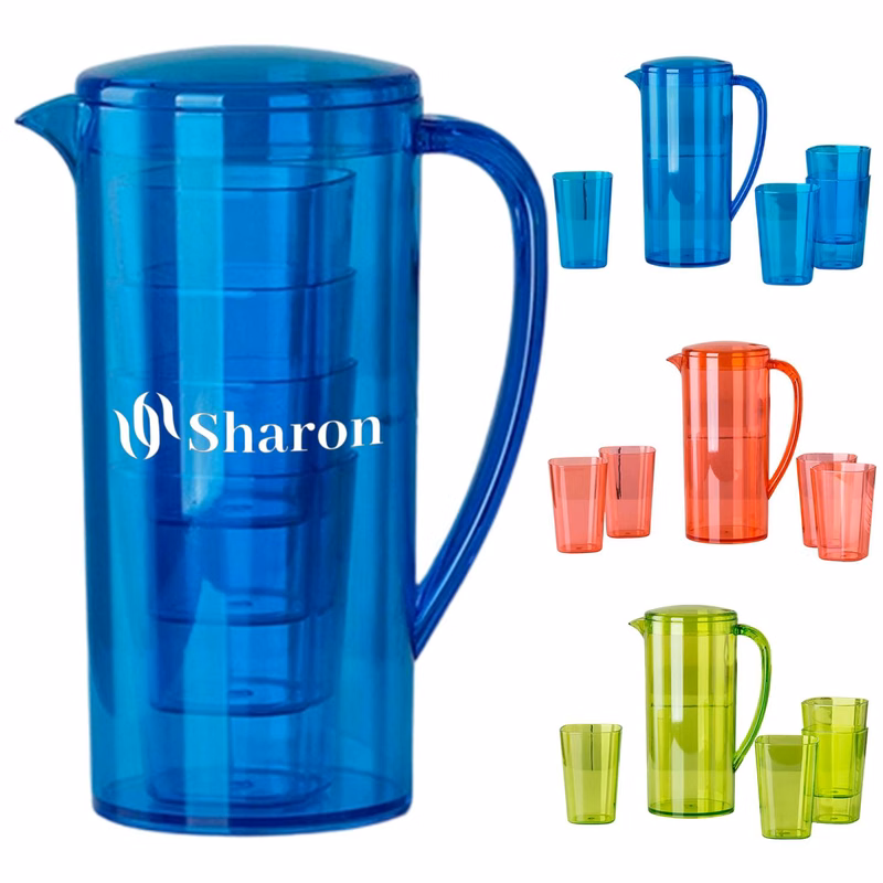 52oz Plastic ELegant Kettle with 4 Cups Set