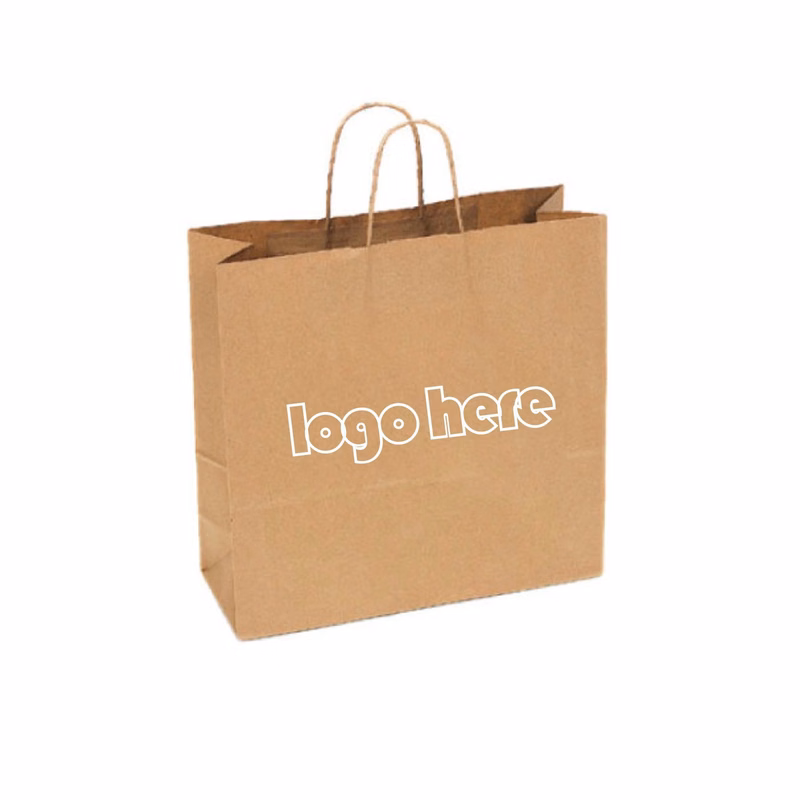 Recycled Tan Kraft Paper Shopping Bag (17" W x 6" D x 16" H)