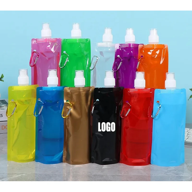 16 oz Collapsible Water Bottle with Carabiner 1