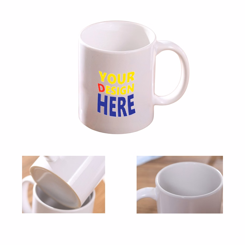 Customizable White Ceramic Coffee Mug