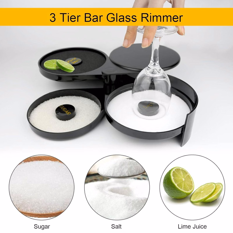 Bar Utensils Bartending Tools Three-Layer Salt Box