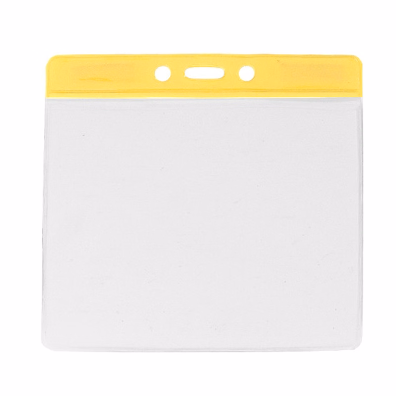 4.76" W x 4.49" H - Horizontal Color Bar Vinyl Badge Holder (Blank)