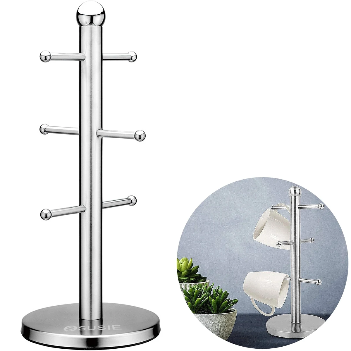 Stainless Steel Tree Cup Rack 1