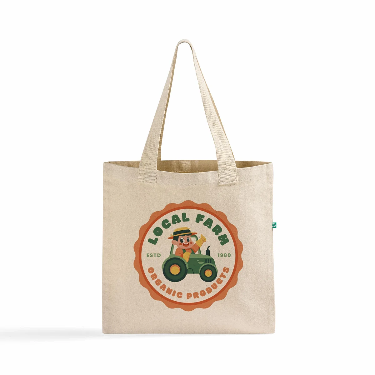 Recycled Canvas Trendy Flat Tote Bag 1