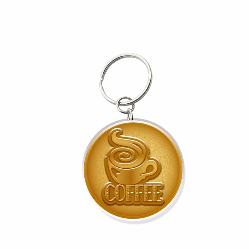 Customized Solid Iron Keychain with Antique Gold Plating