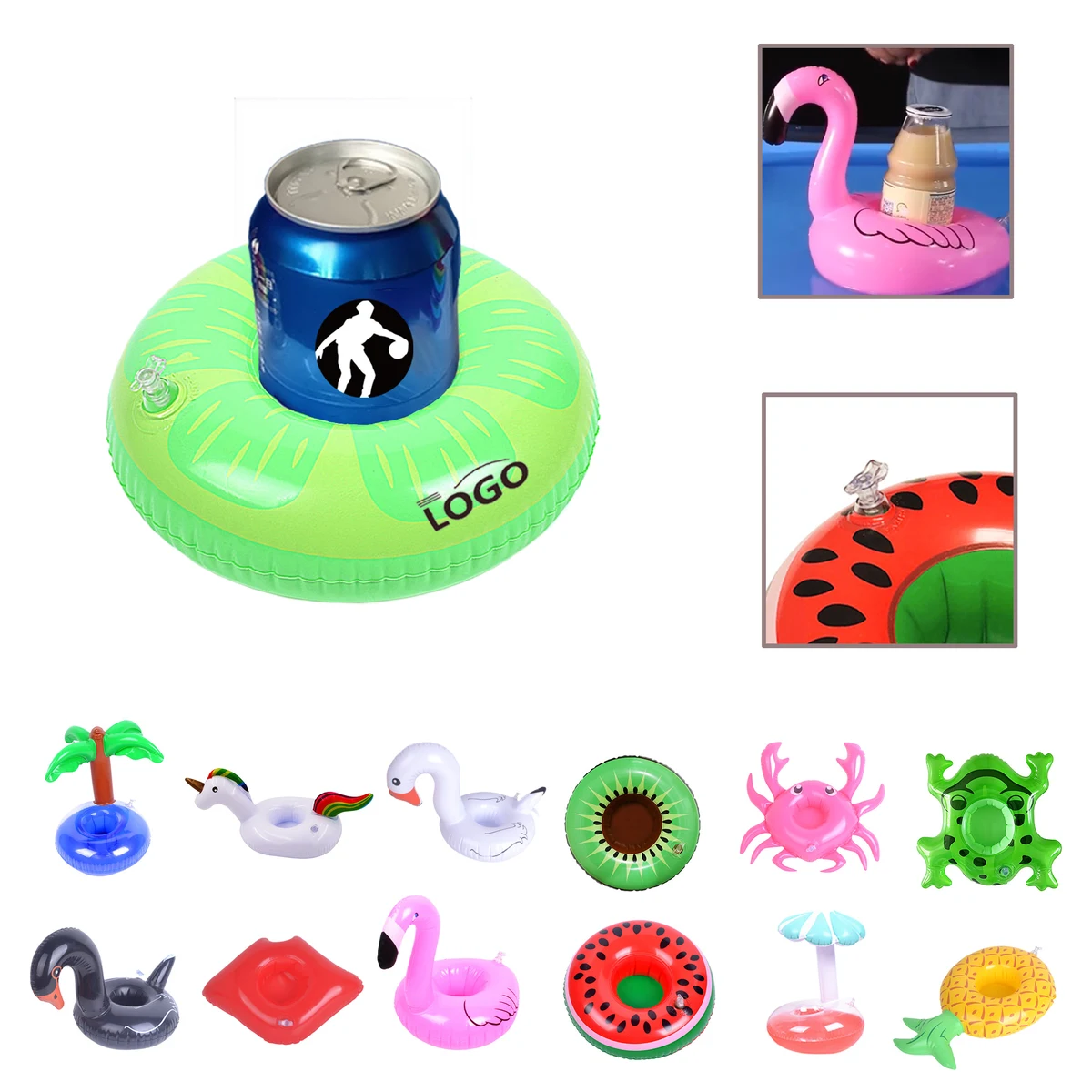 MOQ500 Inflatable Pool Float with Cup Holder 1